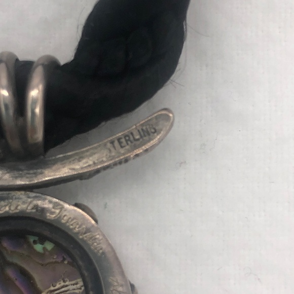 Signed Taurus Sterling Silver Abalone Pendant Necklace Pearl Artisan Cord - Picture 8 of 8